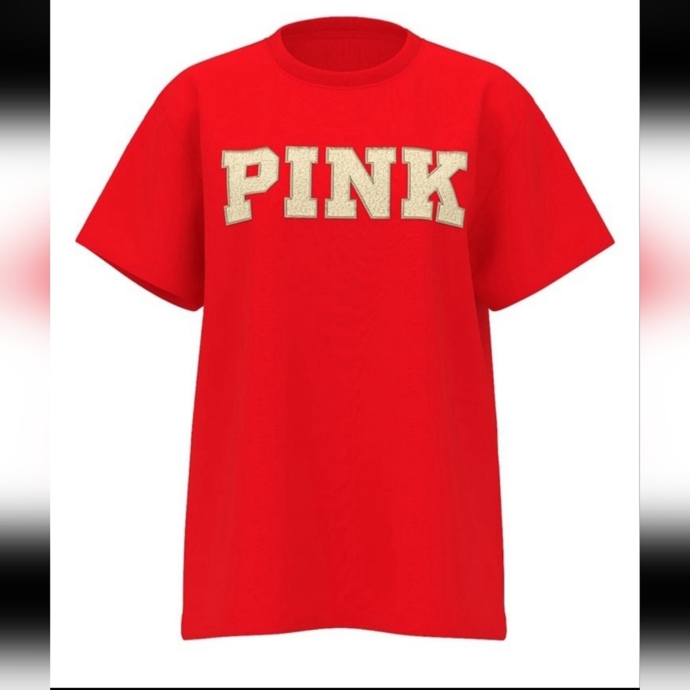 Victoria's secret pink NEW! campus OVERSIZED short sleeve t-shirt LARGE